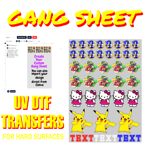UV DTF Transfer Gang Sheet Builder