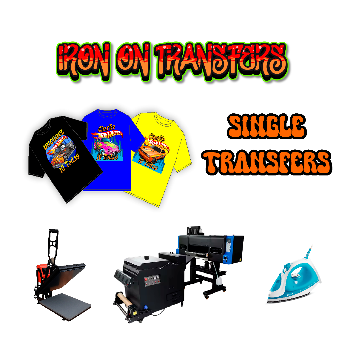 Single Iron On Transfers