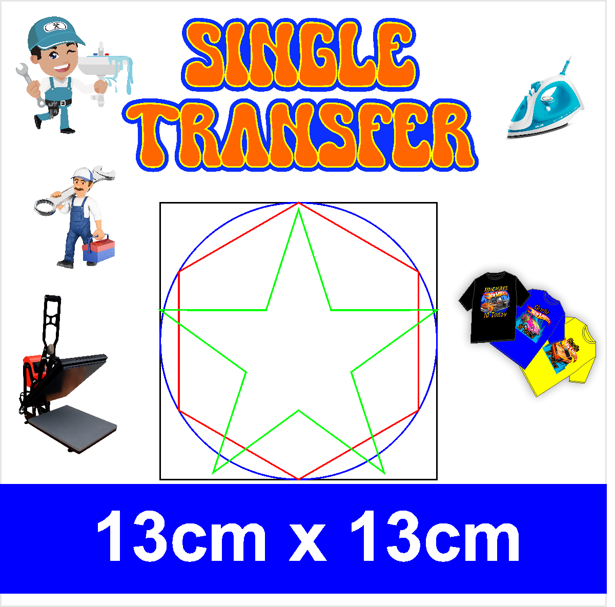 Single Iron On Transfers